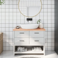 Bathroom Countertop Light Brown 100x30x4 cm Treated Solid Wood