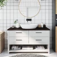 Bathroom Countertop Dark Brown 100x30x4 cm Treated Solid Wood