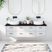 Bathroom Countertop Dark Brown 180x50x4 cm Treated Solid Wood