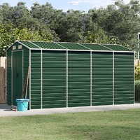 Garden Shed Green 191x385x198 cm Galvanised Steel