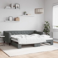 Daybed with Trundle Dark Grey 92x187 cm Single Size Fabric