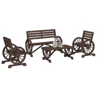 4 Piece Garden Lounge Set Solid Wood Fir
