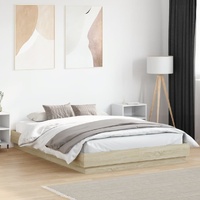 Bed Frame without Mattress Sonoma Oak 150x200 cm