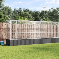 Aviary with Extension Silver 1250.5x107x212 cm Steel