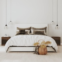 Bedside Cabinets 2 pcs with Drawer Smoked Oak