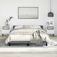 Bed Frame without Mattress Dark Grey Double Velvet