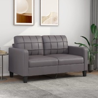 2-Seater Sofa Grey 140 cm Faux Leather