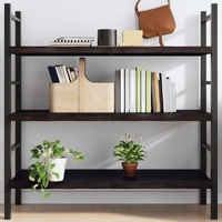 Wall Shelf Dark Brown 120x50x(2-4) cm Treated Solid Wood Oak