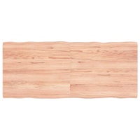 Table Top Light Brown 140x60x(2-4)cm Treated Solid Wood Live Edge