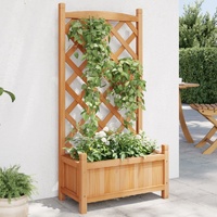 Planter with Trellis Brown Solid Wood Fir