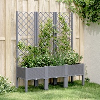 Garden Planter with Trellis Blue Grey 120x40x142 cm PP