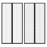 Insect Door Curtain 210 x 100 cm 2 pcs Magnet Black