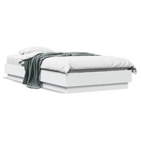 Bed Frame without Mattress with LED Lights White 90x190 cm