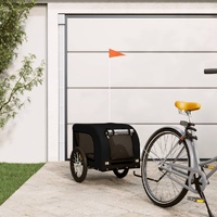 Pet Bike Trailer Black Oxford Fabric and Iron