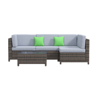 Milano Outdoor 5 PC Rattan Sofa Set Colour Oatmeal Seat & Black Coating (5 Boxes) - Model-71832E
