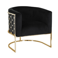 Vintage Arm Chair Black Velvet