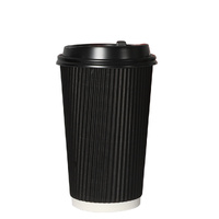 1000 Pcs 16oz Disposable Takeaway Coffee Black - Model-1BE2A8
