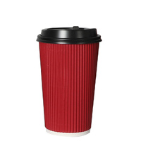 1000 Pcs 16oz Disposable Takeaway Coffee Red - Model-E32AB1