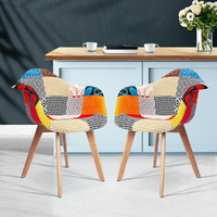 Dining Chairs Set of 2 Fabric Retro Replica DSW