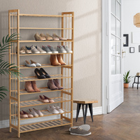 Shoe Rack Bamboo Shoe Storage 10-tier 50 Pairs