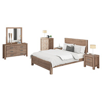 Nowra 5 Pieces Queen Size Bedroom Suite Oak Colour