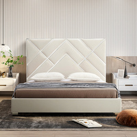 Matrix Bed Frame Queen Beige Standard Fabric