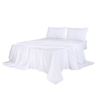 4pcs Queen Size 100% Bamboo Bed Sheet Set in White Colour - Model-FB698A
