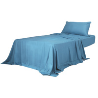 3pcs Sinigle Size 100% Bamboo Bed Sheet Set in Blue Colour Single - Model-BF3B15