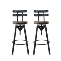 1x Bar Stool Industrial Adjustable - Model-9B19FD