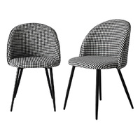 2x Dining Chairs Kitchen Cafe Black and White - Model-F3E3C5