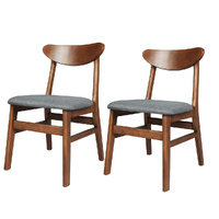 2xDining Chairs Kitchen Chair Brown 2Pack - Model-96F840
