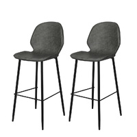 2x Bar Stool Barstools Counter Grey - Model-89E068