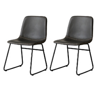 2x Dining Chairs Kitchen Table Black - Model-901706