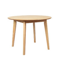 Dining Table Round Rubberwood Base 100cm Natural 100 CM - Model-C8AF1C