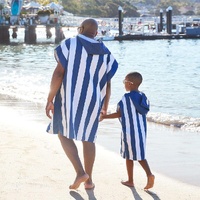 Dock & Bay Adult Poncho Hooded Towel | Cabana Collection | Whitsunday Blue S - Model-5D4D2A