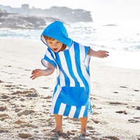 Dock & Bay KIDS Poncho Hooded Towel -Mini Cabana Collection-Bondi Blue XS (2-4yrs) - Model-9DF229