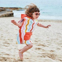 Dock & Bay KIDS Poncho Hooded Towel - Squiggle Face M (7-10yrs) - Model-CAC5D9