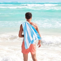 Dock & Bay Beach Towel Cabana Collection XL | Quick Dry | Tulum Blue - Model-83DE2B