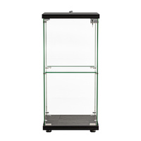 Display Cabinet Collection Storage Tempered Glass 2 Tier With Lock Black - Model-6DBBDC