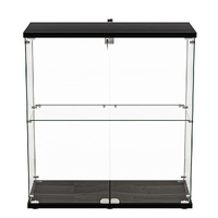 Glass Display Cabinet Lockable Collections Storage 2 Tier Shelf 2 Door - Model-F756F0