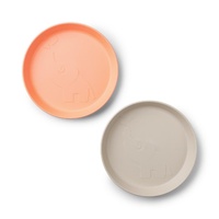 Kiddish Raffi Plate 2 Pack-Sand & Coral - Model-26D5B1