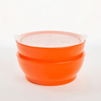 Kids Spill-Proof Anti-Slip Bowl Stage 3 12oz | Twin Pack with Lid Green - Model-014F98