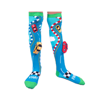 Racing Cars Socks With Plush Cars Kids & Adults Age 6 - 99 - Model-74147B
