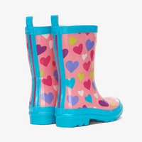 Shiny Kids Rain Boots | Colourful Hearts size 8 - Model-8E5F75