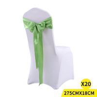 20 Green Fabric Chair Sashes Covers Grass Green - Model-C59C0A