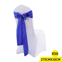 Multicoloured Chair Sashes Fabric Covers Navy - Model-93E788