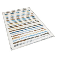 Floor Rug Short Pile Washable Carpet Soft Plush Non Slip Stripe 80x120 - Model-ADEC1A