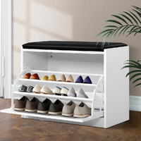 Shoe Rack Bench Shoe Cabinet 15 Pairs White Kyla
