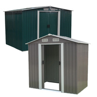 Garden Shed Spire Roof Outdoor Storage Shelter - Grey