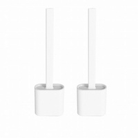 2PCS Bathroom Silicone Bristles Toilet Brush with Holder Creative Cleaning Brush